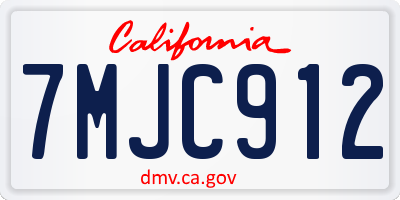 CA license plate 7MJC912
