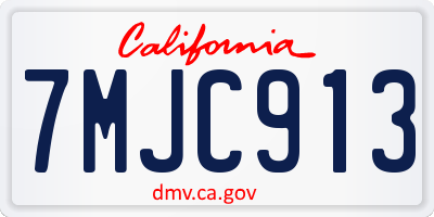 CA license plate 7MJC913