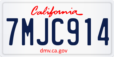 CA license plate 7MJC914