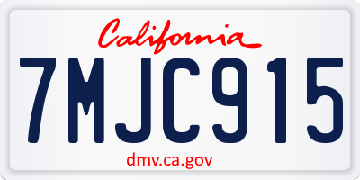 CA license plate 7MJC915