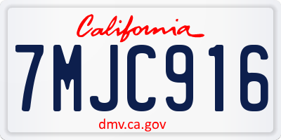 CA license plate 7MJC916