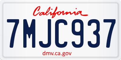 CA license plate 7MJC937