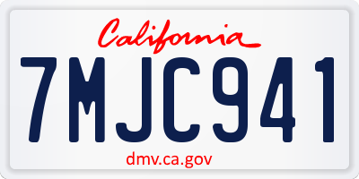 CA license plate 7MJC941