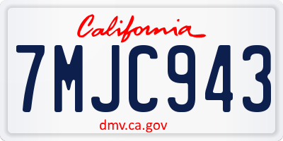 CA license plate 7MJC943