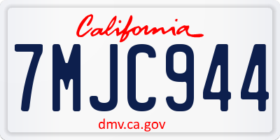 CA license plate 7MJC944