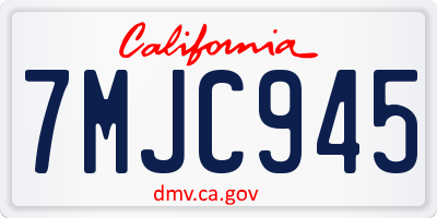 CA license plate 7MJC945