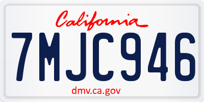 CA license plate 7MJC946