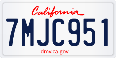 CA license plate 7MJC951