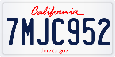 CA license plate 7MJC952
