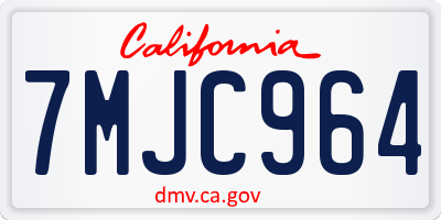 CA license plate 7MJC964