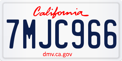 CA license plate 7MJC966