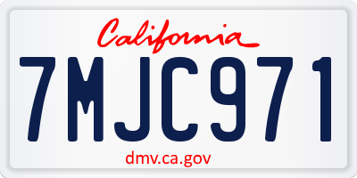 CA license plate 7MJC971