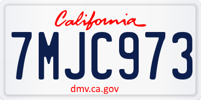 CA license plate 7MJC973
