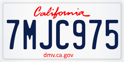CA license plate 7MJC975