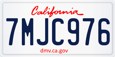 CA license plate 7MJC976