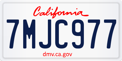 CA license plate 7MJC977