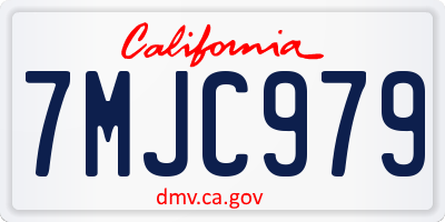 CA license plate 7MJC979