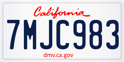 CA license plate 7MJC983