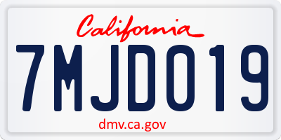 CA license plate 7MJD019