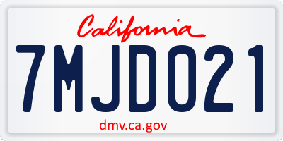 CA license plate 7MJD021
