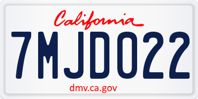 CA license plate 7MJD022