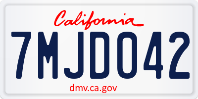 CA license plate 7MJD042