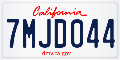 CA license plate 7MJD044