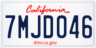 CA license plate 7MJD046