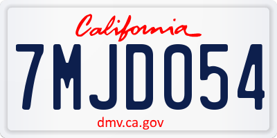 CA license plate 7MJD054