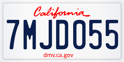 CA license plate 7MJD055