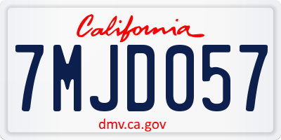 CA license plate 7MJD057
