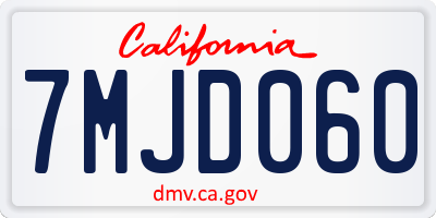 CA license plate 7MJD060