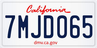 CA license plate 7MJD065