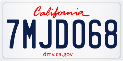 CA license plate 7MJD068