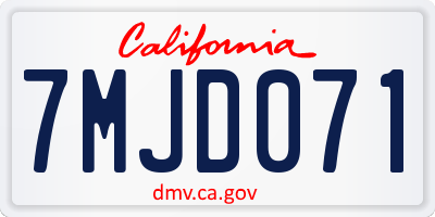 CA license plate 7MJD071