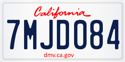 CA license plate 7MJD084