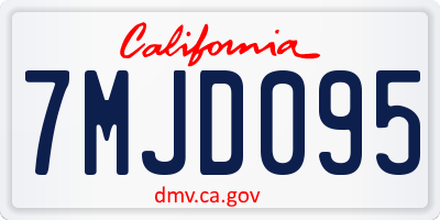 CA license plate 7MJD095