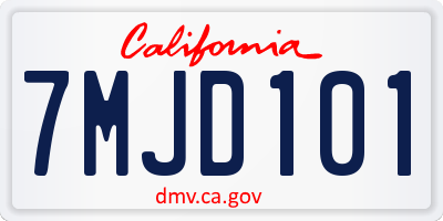 CA license plate 7MJD101