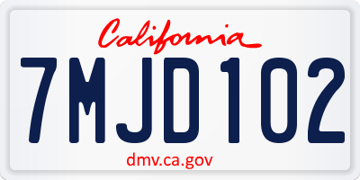 CA license plate 7MJD102