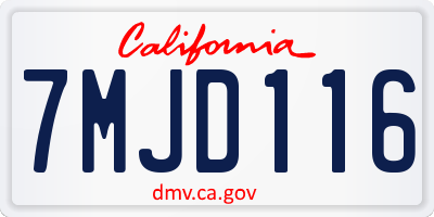 CA license plate 7MJD116
