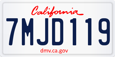CA license plate 7MJD119