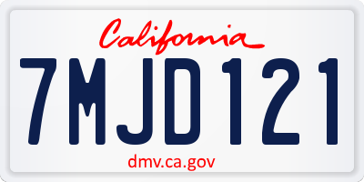 CA license plate 7MJD121