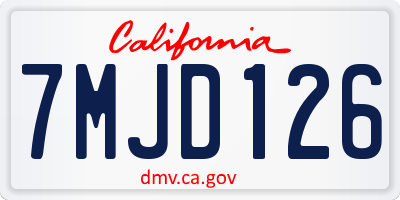 CA license plate 7MJD126
