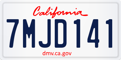 CA license plate 7MJD141