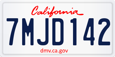 CA license plate 7MJD142
