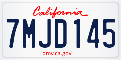 CA license plate 7MJD145