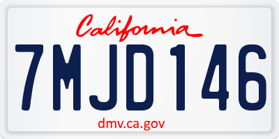 CA license plate 7MJD146