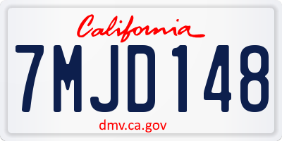 CA license plate 7MJD148