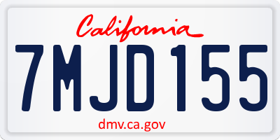 CA license plate 7MJD155