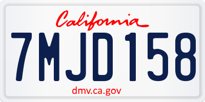CA license plate 7MJD158